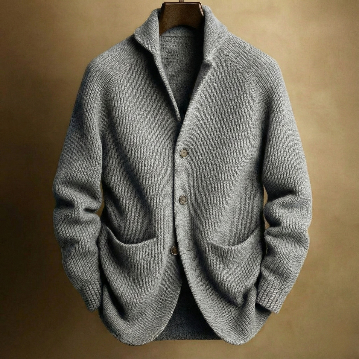 Benevolux | Men's Ribbed Knit Cardigan Vest – Shawl Collar, Button Front