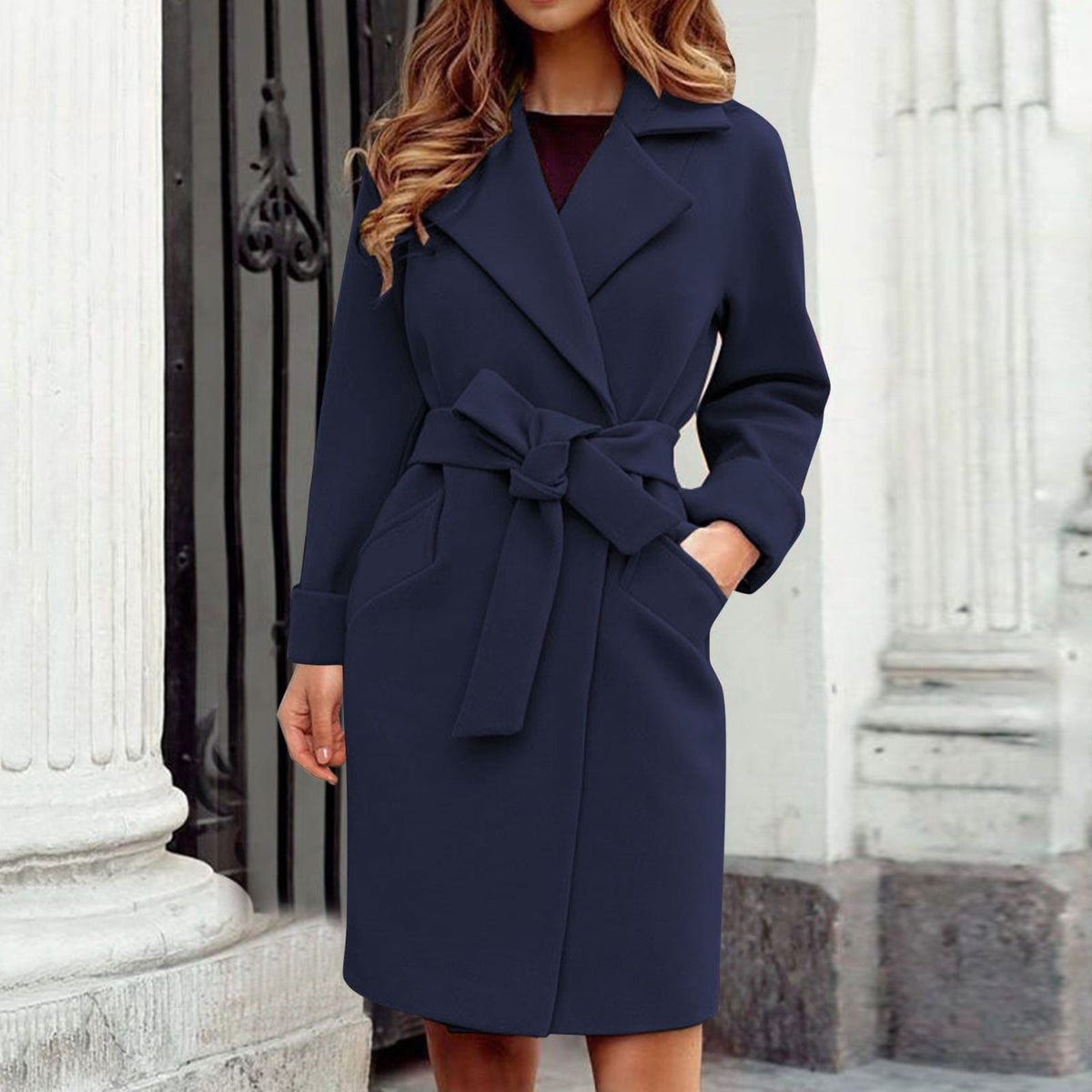 Xenia | Women's Belted Trench Coat – Elegant A-Line Silhouette