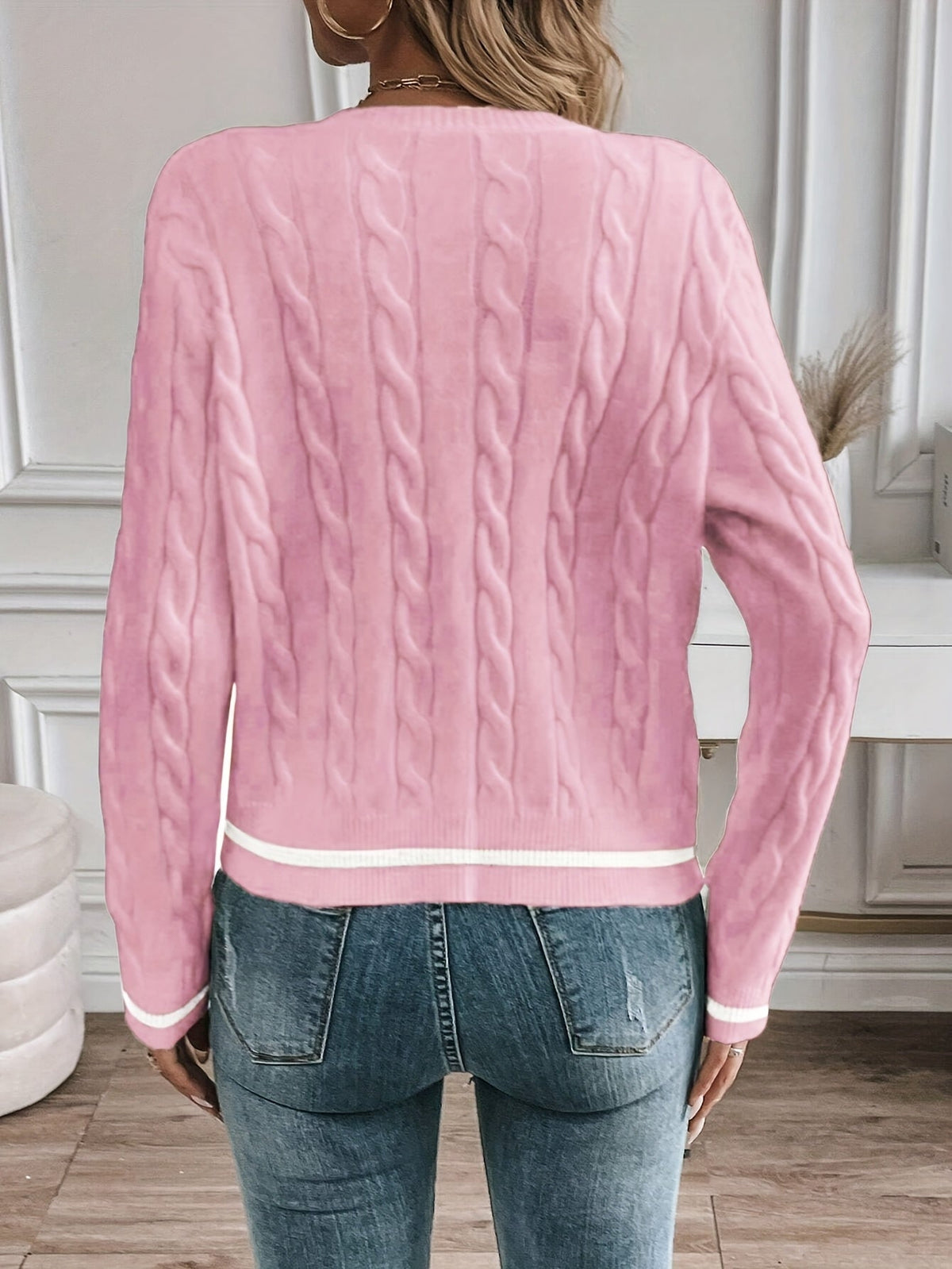 Gloria | Women's Cable Knit Buttoned Cardigan – Classic Fit