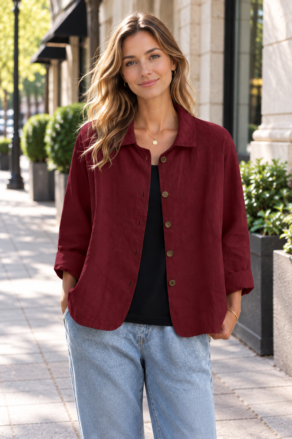 Women's Button-Up Cardigan Jacket – Polished Knit Layer