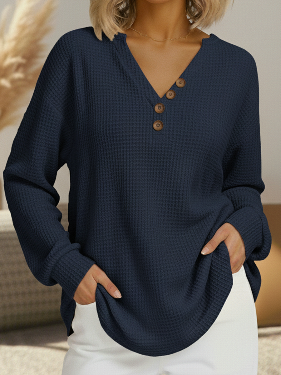 Zailynne | Women's Brushed Waffle-Knit Sweater – Thick Warm Layer