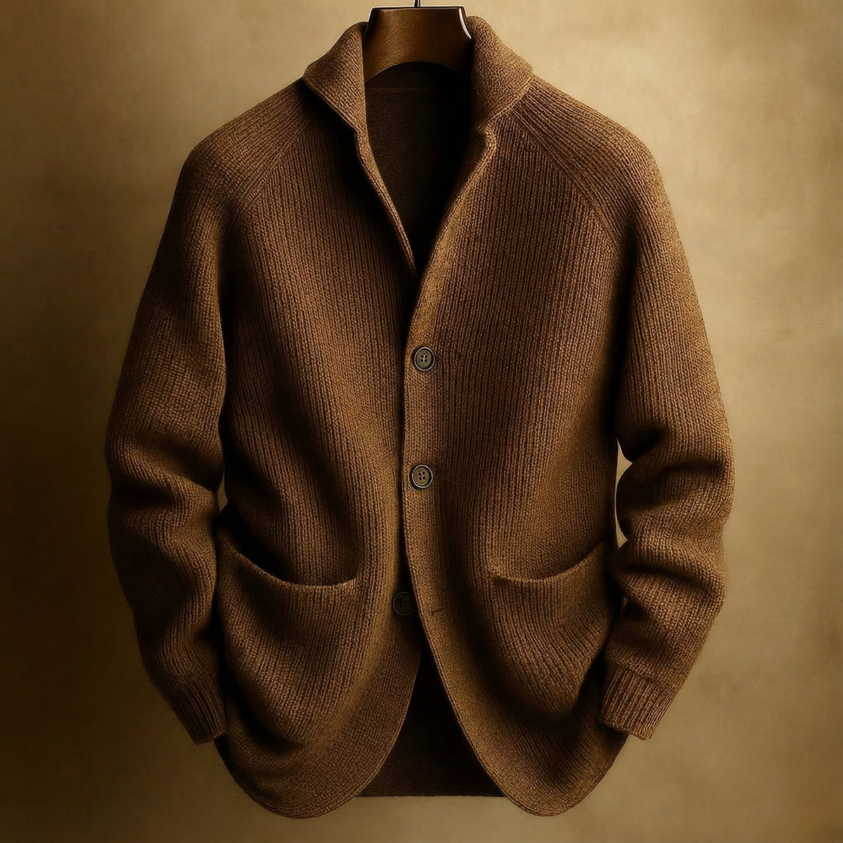 Benevolux | Men's Ribbed Knit Cardigan Vest – Shawl Collar, Button Front