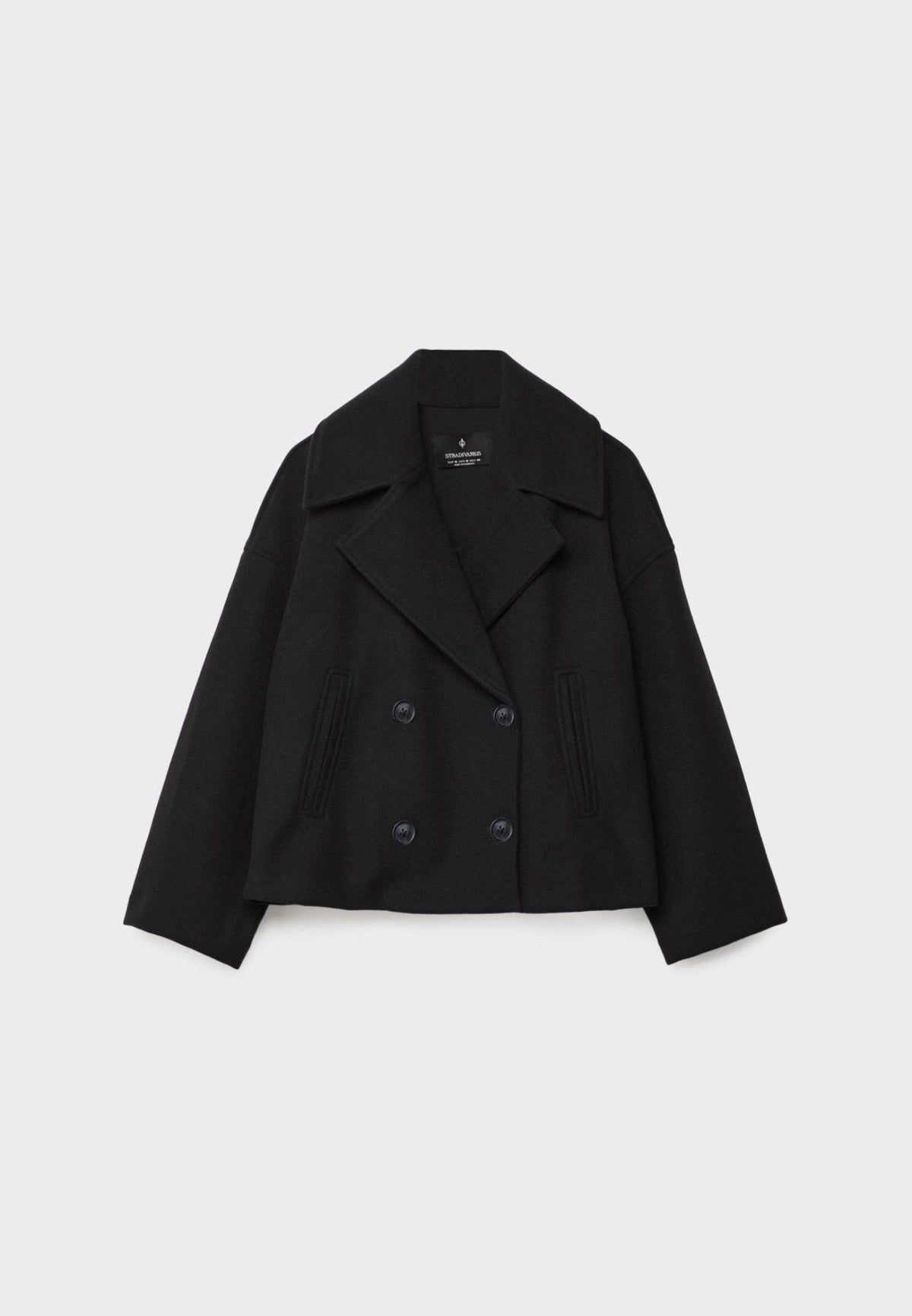Coralie | Women's Short Double-Breasted Jacket – Wool-Blend Feel, Tailored Cut – Black