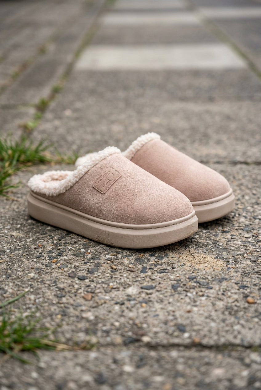 Dina | Women's Fluffy House Slippers – Plush Slip-On with Non-Slip Sole – Beige