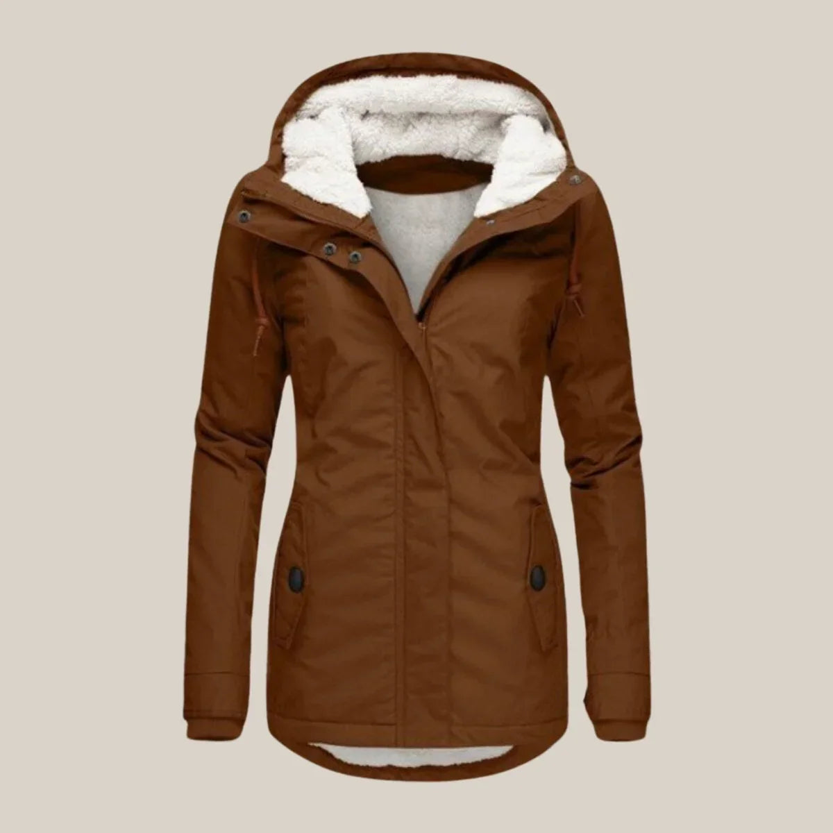 Elsie | Women's Sherpa Lined Quilted Jacket with Hood – Warm Winter Coat