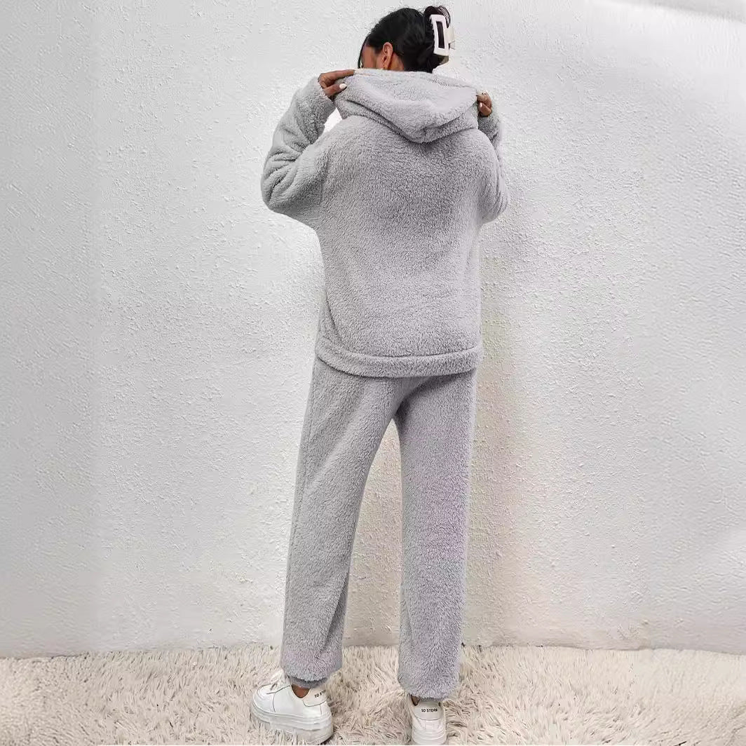Fern | Women's Fleece Hoodie and Jogger Set – Soft Textured Lounge Set