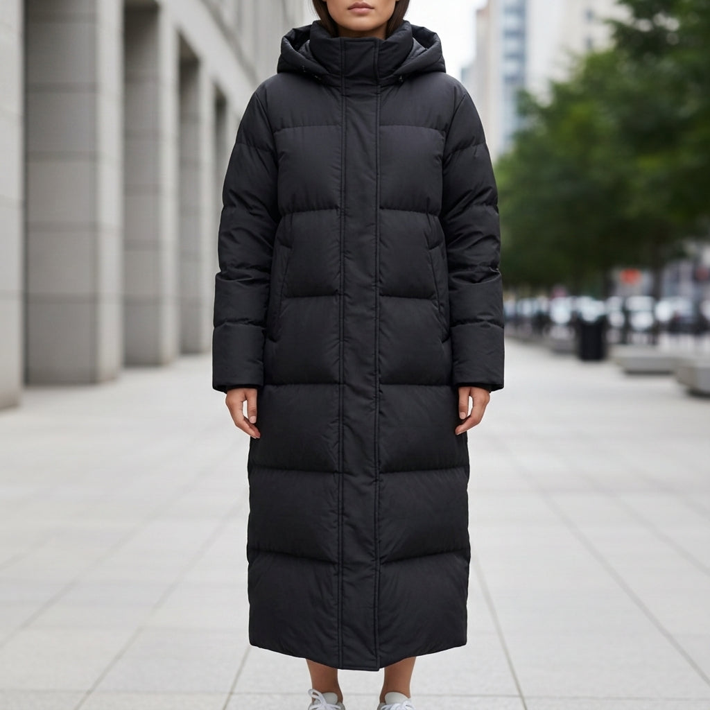 Frances – Women's Long Quilted Puffer Parka – Hooded, Water-Repellent Winter Coat