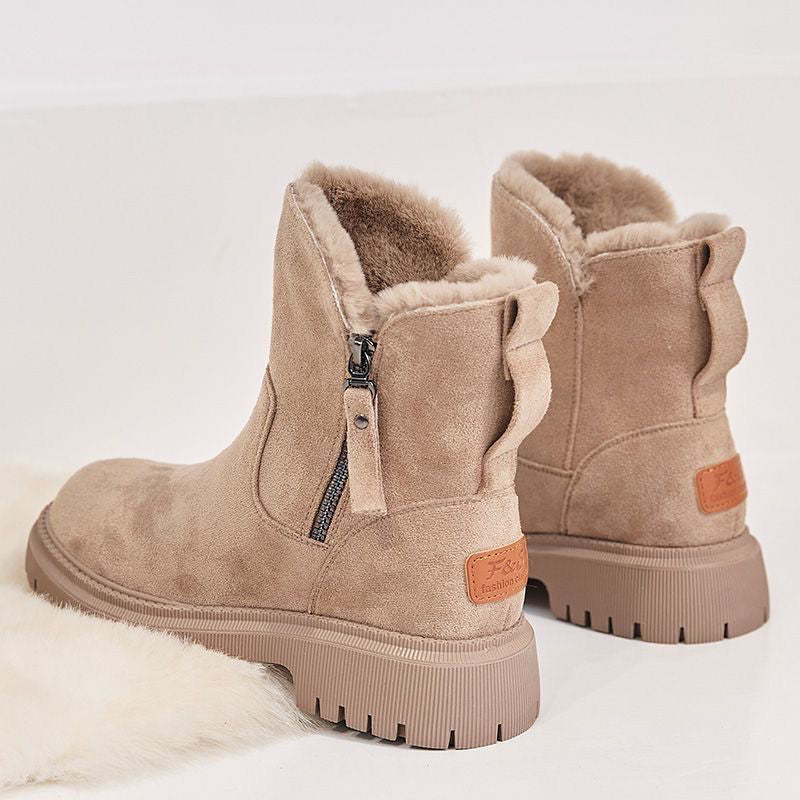 Greta | Women's Fleece Lined Winter Boots – Water-Resistant, Anti-Slip Sole – Apricot