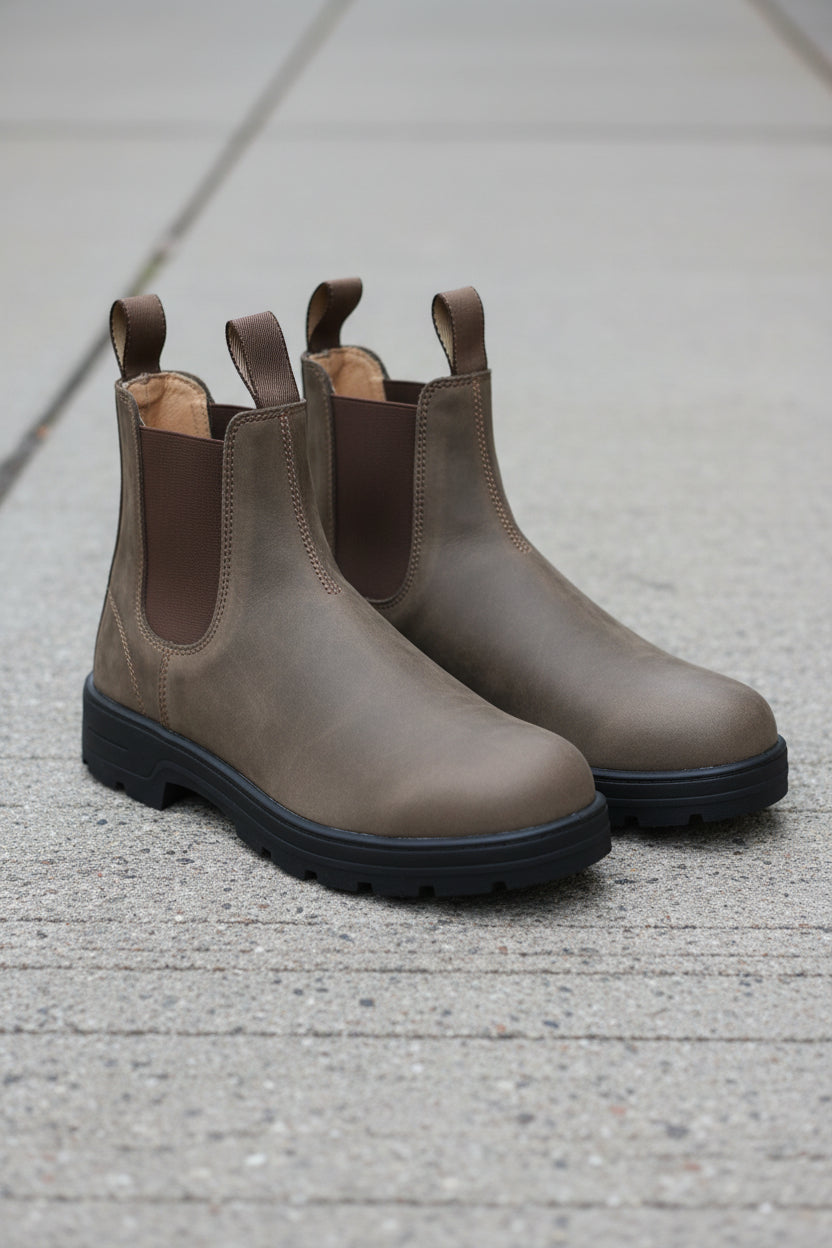 Hazel | Women's Water-Resistant Chelsea Boots – Slip-On Ankle Boots for Rain – Brown