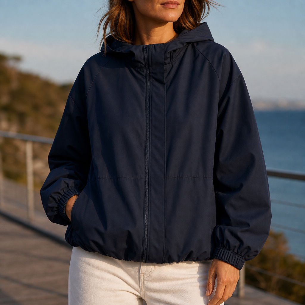 Veluna | Women's Balloon-Hem Windbreaker – Lightweight Packable Jacket