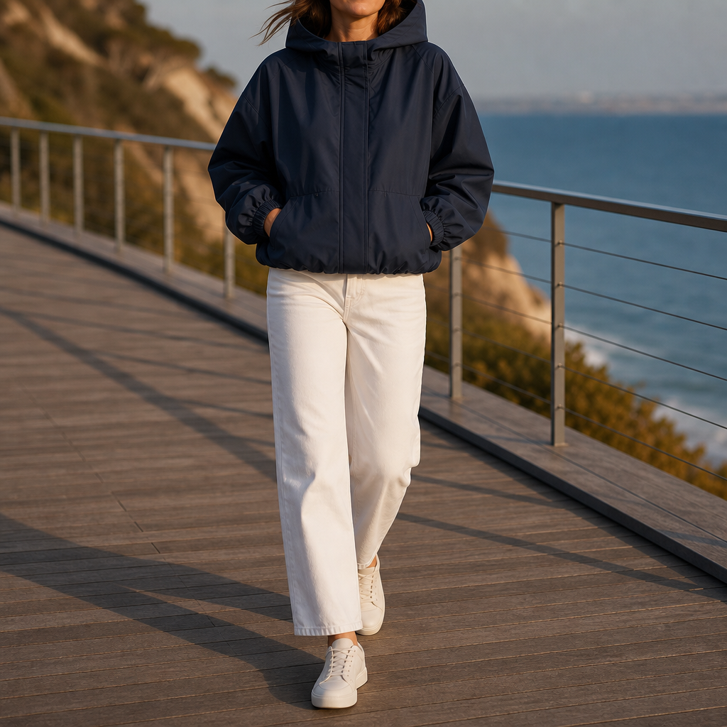 Veluna | Women's Balloon-Hem Windbreaker – Lightweight Packable Jacket