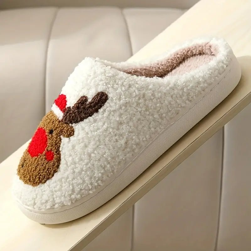 Holly | Women's Fuzzy Christmas Slippers – Plush Lining, Non-Slip Sole, Festive Motifs
