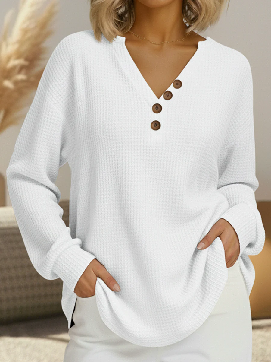 Benevolux | Women's Chunky Waffle Knit Sweater – Soft Brushed Interior