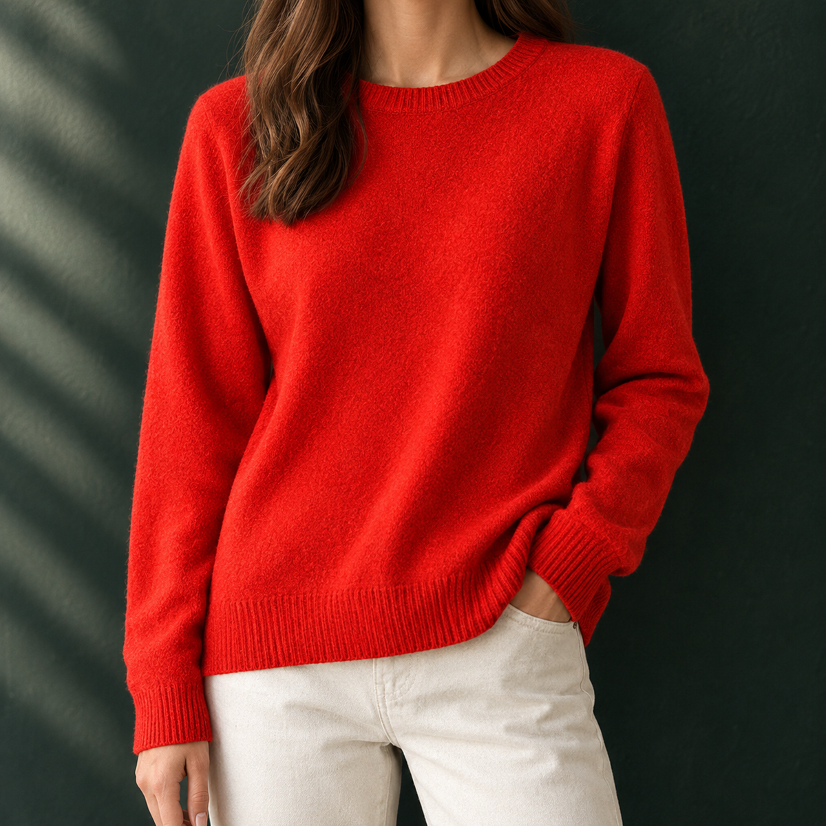 Nicole-Pearl | Women's Crewneck Sweater – Fine Cashmere-Feel Knit