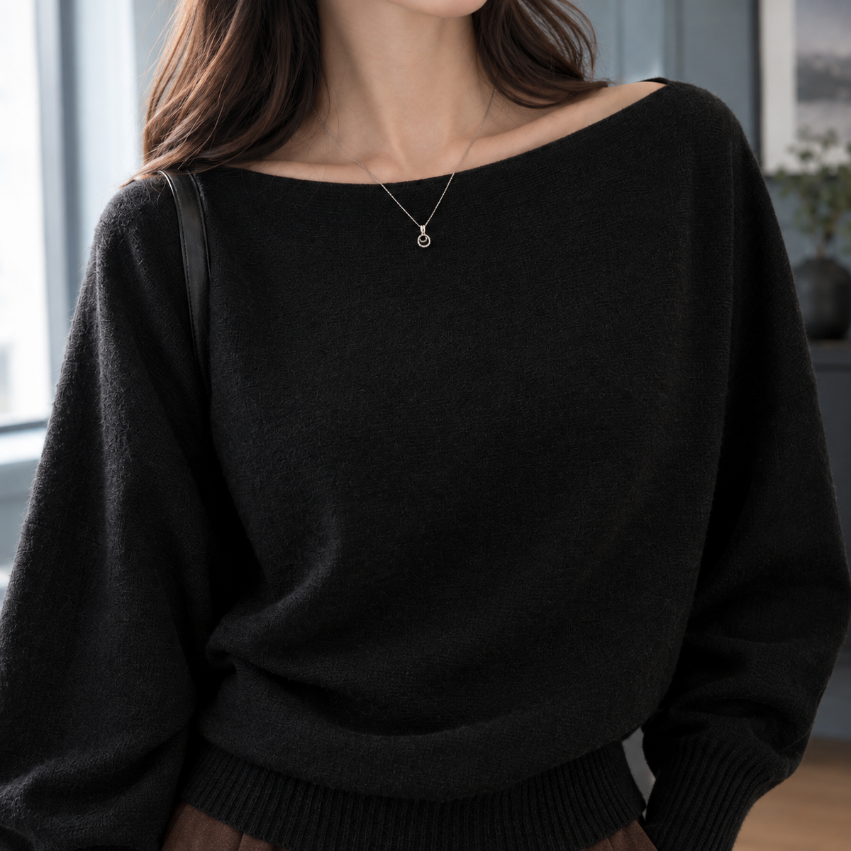 Benevolux | Women's Off Shoulder Top Long Lantern Sleeve