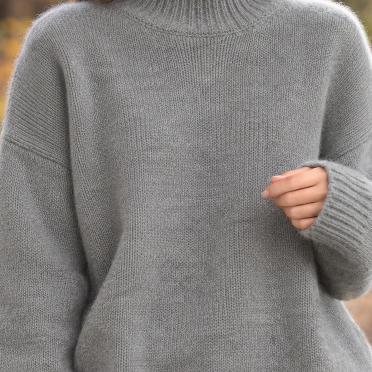 Brooke-Sage | Women's Oversized Turtleneck Sweater – Ribbed Knit