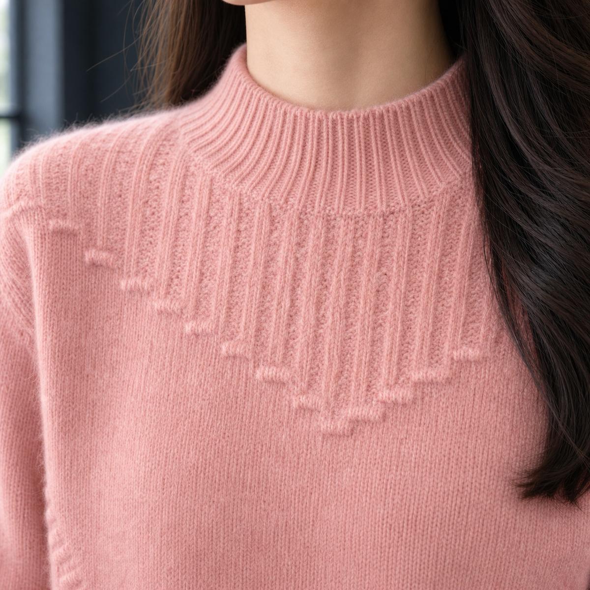 Hallie-June | Women's Short Mock Neck Sweater – Cashmere-Soft Knit