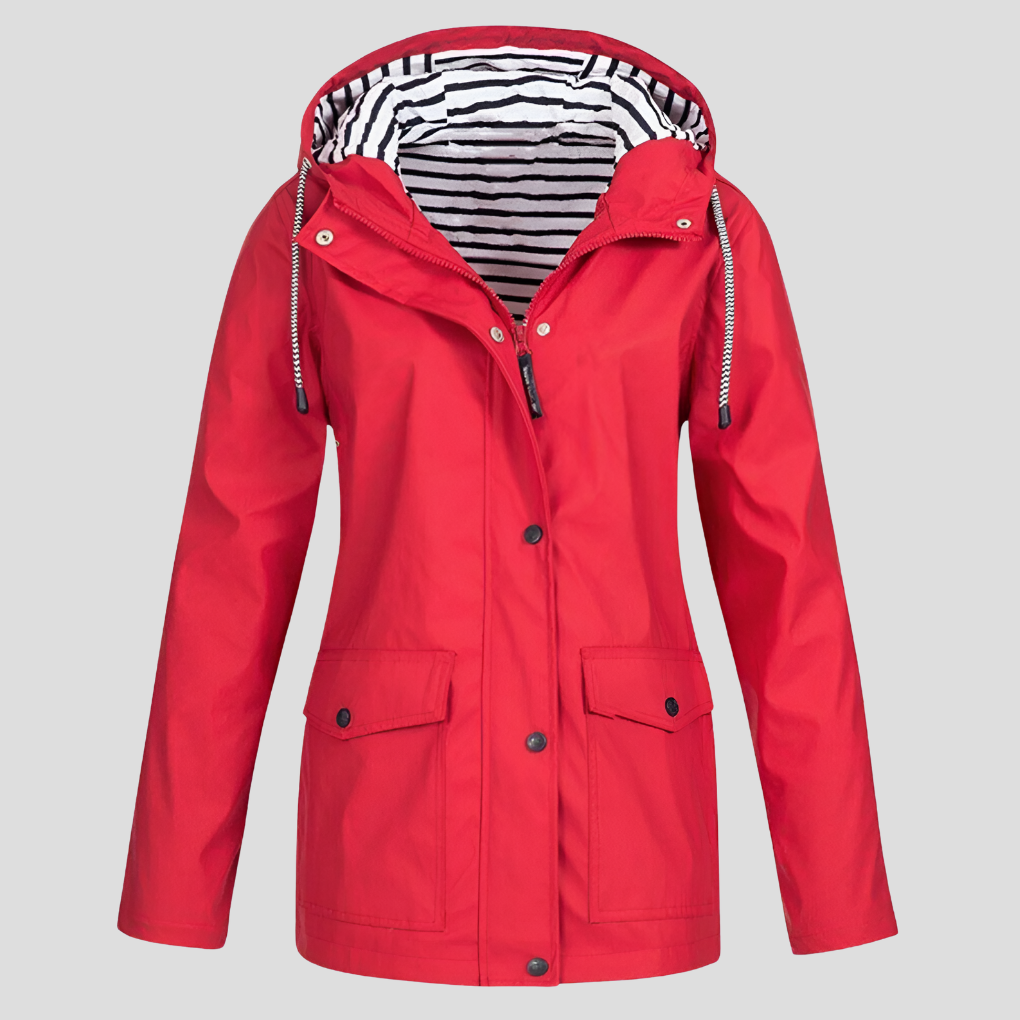 Iris | Women's Insulated Waterproof Jacket – Windproof Rain Coat with Taped Seams – Red