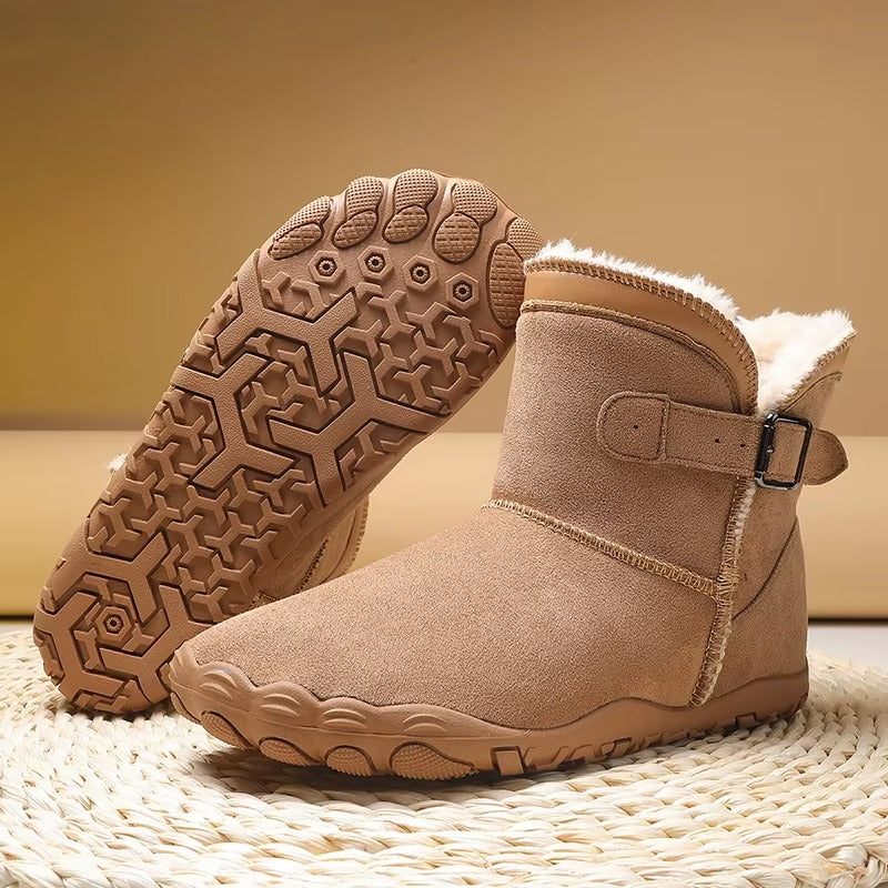 Lexi | Women's Fleece Lined Winter Boots – Wide Toe Box, Flexible Non-Slip Sole – Camel Brown
