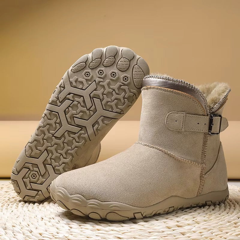 Lexi | Women's Fleece Lined Winter Boots – Wide Toe Box, Flexible Non-Slip Sole – Khaki Beige
