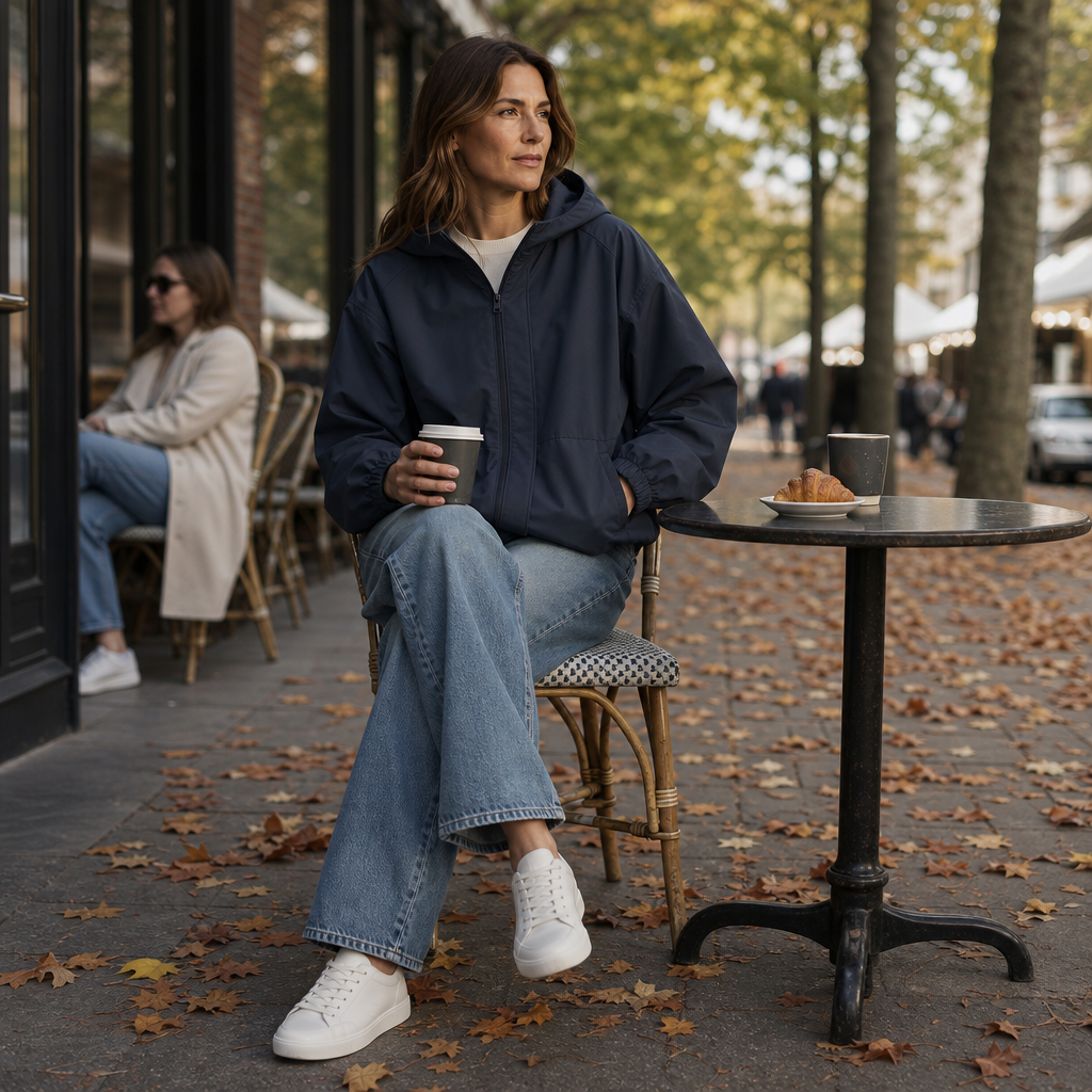 Veluna | Women's Balloon-Hem Windbreaker – Lightweight Packable Jacket