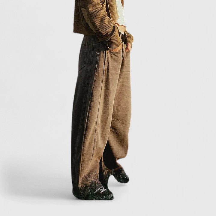 Mabel – Women's Wide-Leg Denim-Look Pants – High Rise, Relaxed Everyday Fit