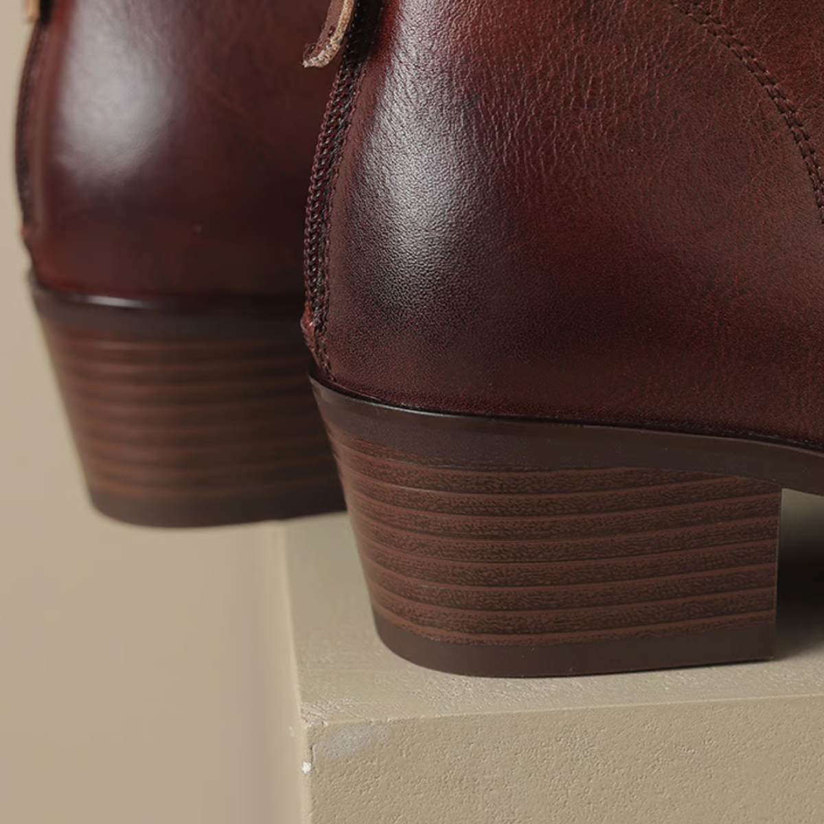 Marina | Women's Back Zip Ankle Boots – Low Heel Booties for Work and Weekend