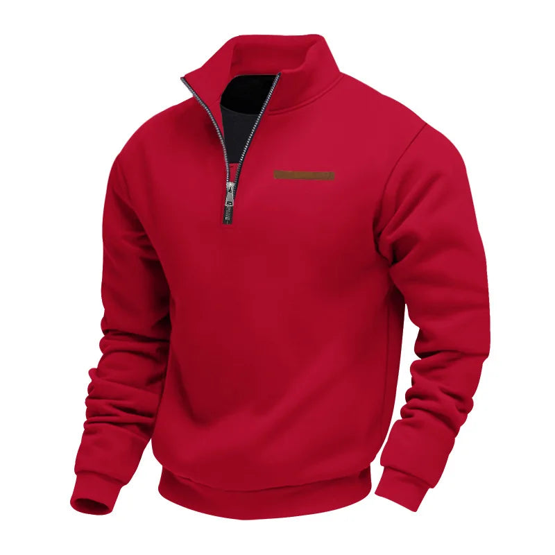 Maya | Women's Soft Relaxed Sweatshirt – Oversized Long Sleeve Pullover – Red