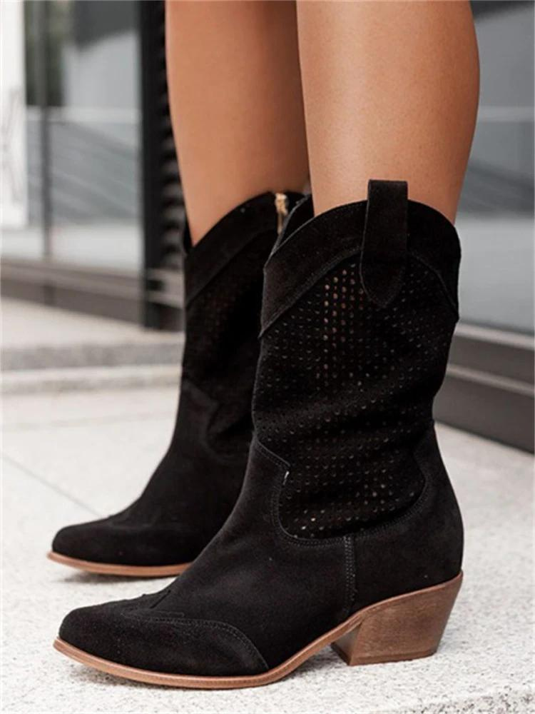 Paige | Women's Warm Lined High Boots – Leather-Look Winter Boots for Everyday – Black