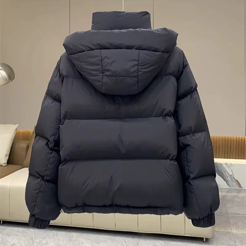 Sasha | Women's Cropped Quilted Puffer Jacket – Hood, Stand Collar, Zip Front