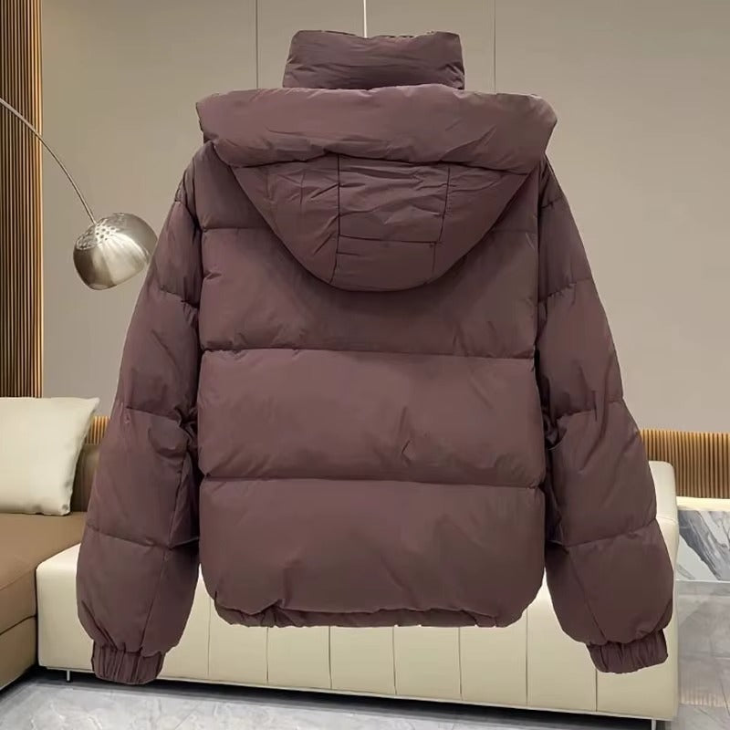 Sasha | Women's Cropped Quilted Puffer Jacket – Hood, Stand Collar, Zip Front