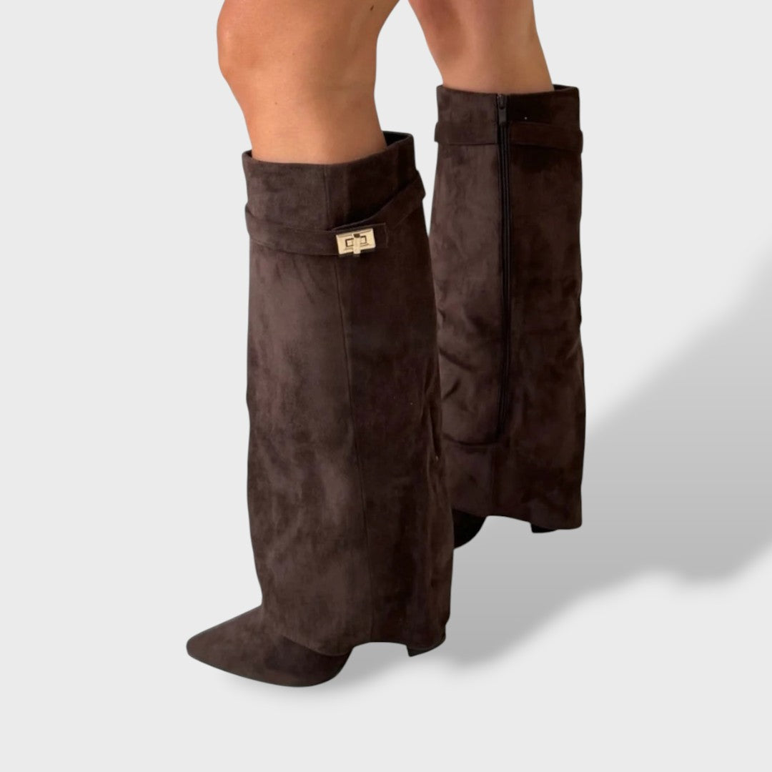 Savannah – Women's Suede-Look Knee High Boots – Classic Tall Boots with Cushioned Insole