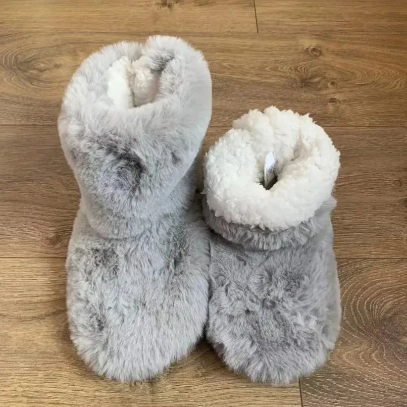 Selena | Women's Plush Bootie Slippers – Faux Fur Upper, Soft Non-Slip Sole