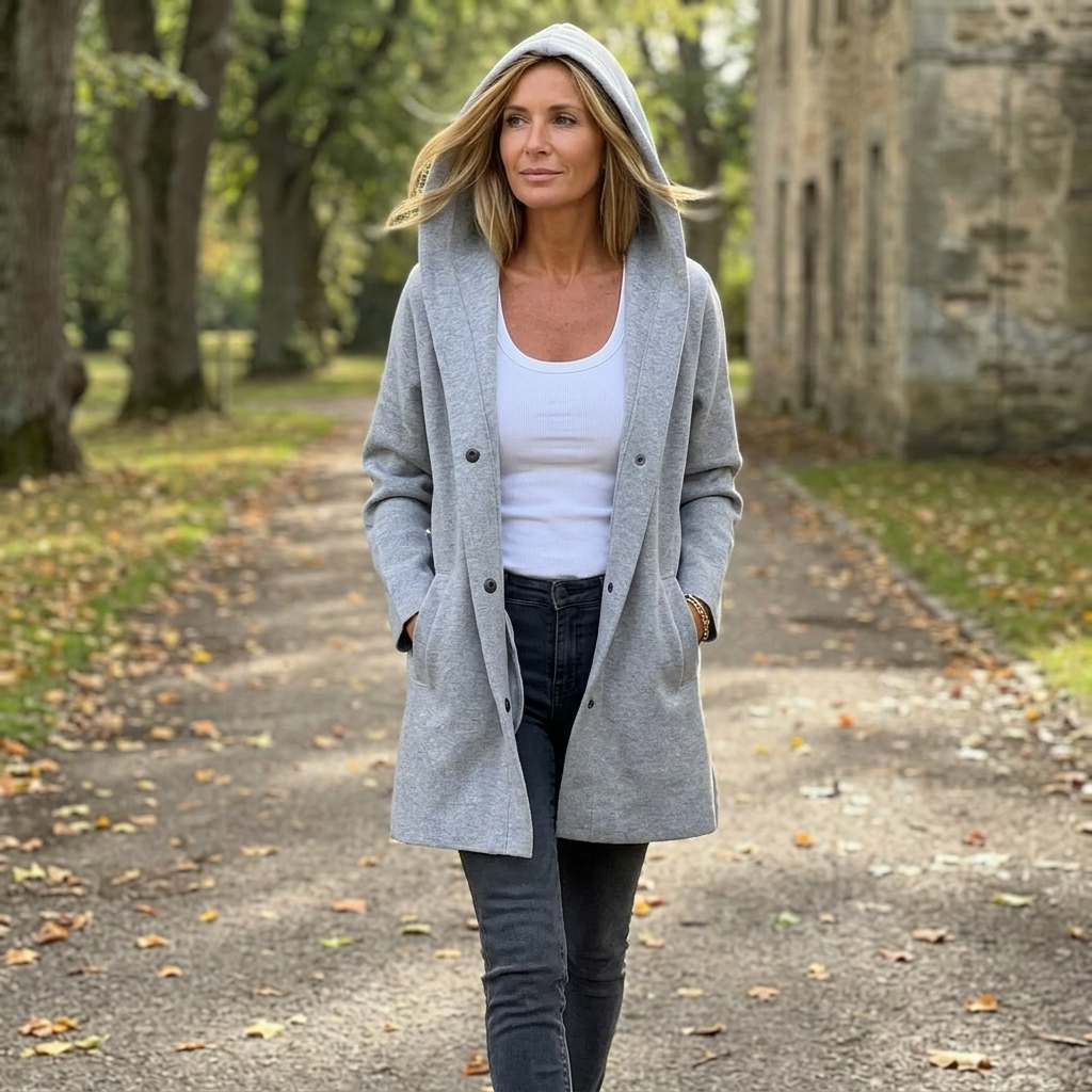 Talia | Women's Hooded Button-Front Cardigan – Soft Knit with Pockets