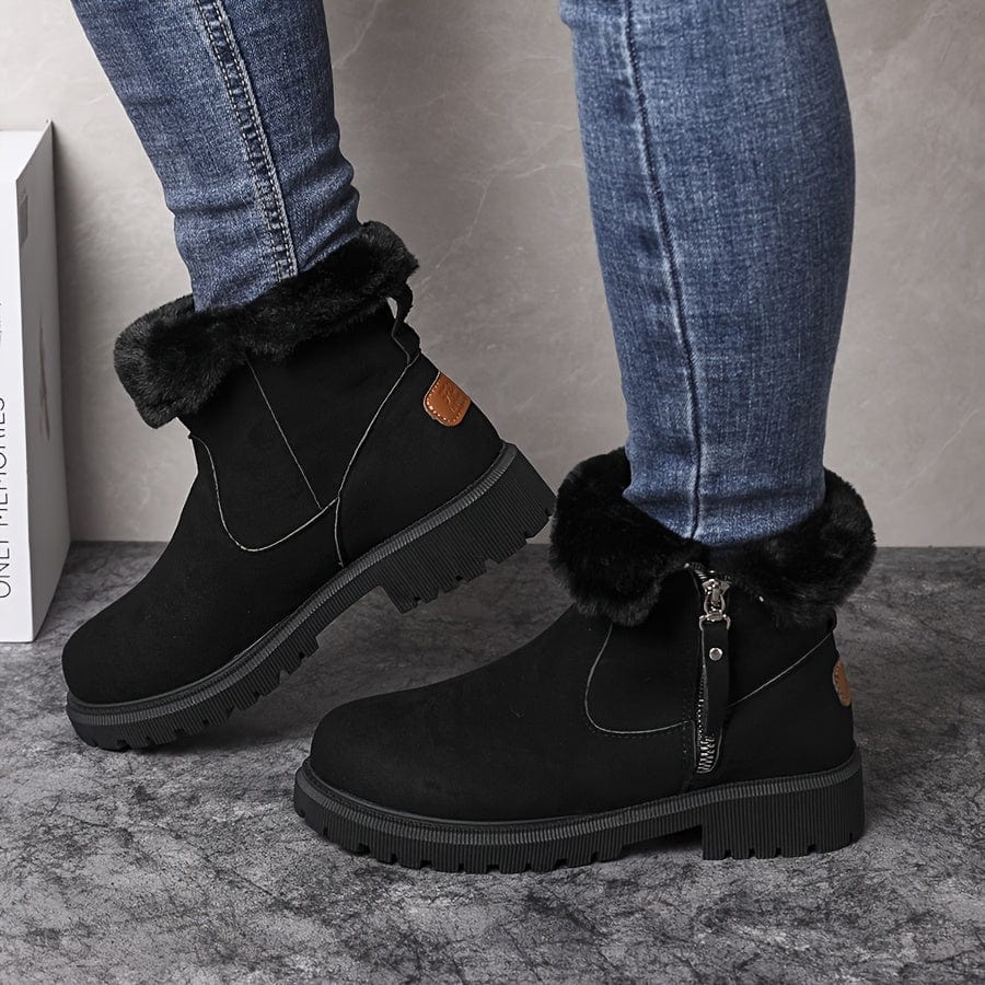 Tallulah – Women's Western Suede-Look Winter Boots – Plush Lined, Rugged Sole