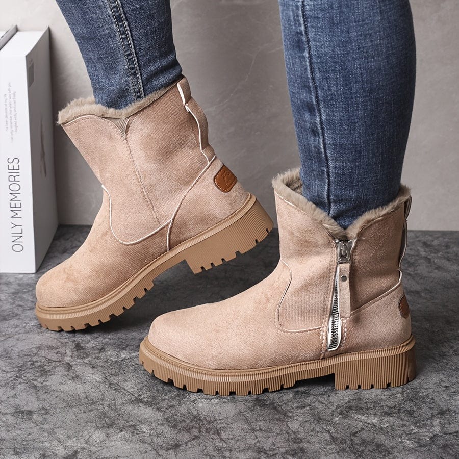 Tallulah – Women's Western Suede-Look Winter Boots – Plush Lined, Rugged Sole