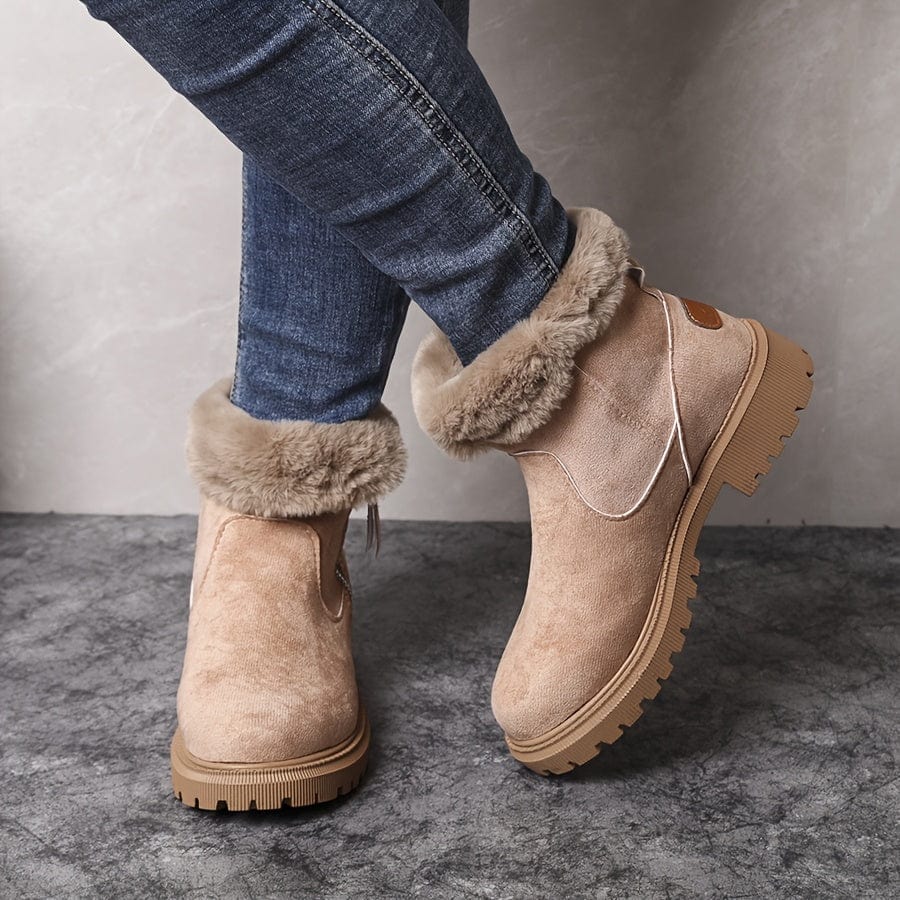 Tallulah – Women's Western Suede-Look Winter Boots – Plush Lined, Rugged Sole