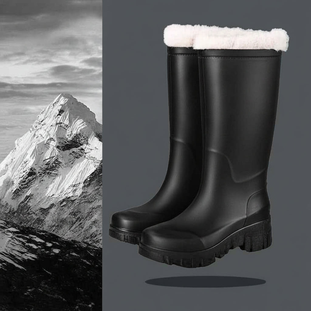 Ursula | Women's Waterproof Snow Boots – Plush Lined, Lug Sole, Mid-Calf or Tall Shaft – Black (Tall)