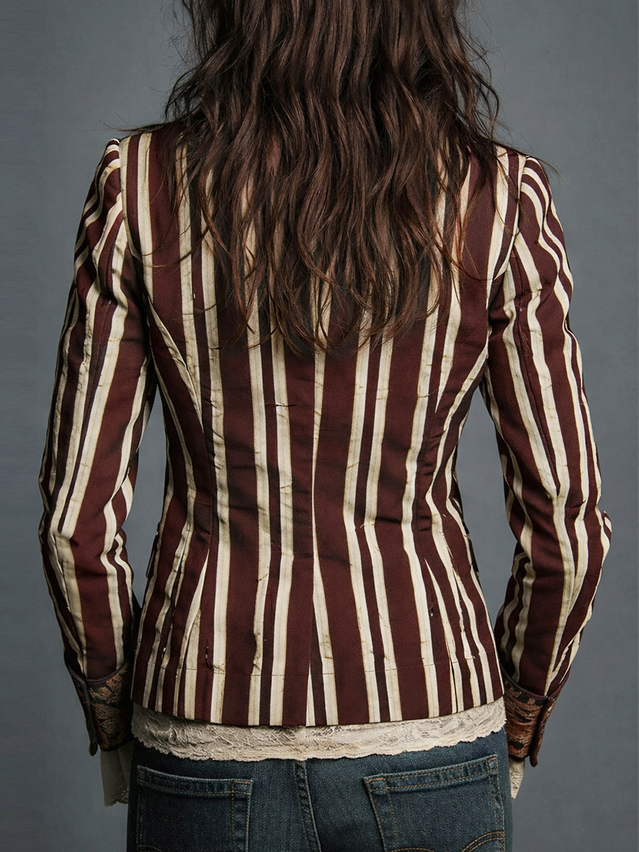 Vera – Women's Floral Print Blazer – Structured Shoulder, Single-Breasted