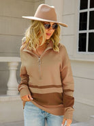 Lemia | Women's Half-Zip Sweater – Contrast Trim Pullover