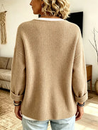 Women's Ribbed Knit Cardigan – Asymmetric Wrap Front