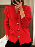 Benevolux | Women's Chunky V-Neck Cardigan – Vintage Preppy Style