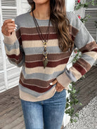 Delphine | Women's Striped Crewneck Sweater – Multicolor Knit