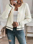 Gloria | Women's Cable Knit Buttoned Cardigan – Classic Fit