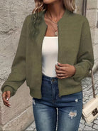 Aurélie | Women's Textured Zip Jacket – Lightweight Quilted Bomber