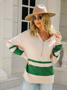 Lemia | Women's Half-Zip Sweater – Contrast Trim Pullover