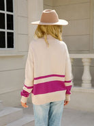 Lemia | Women's Half-Zip Sweater – Contrast Trim Pullover