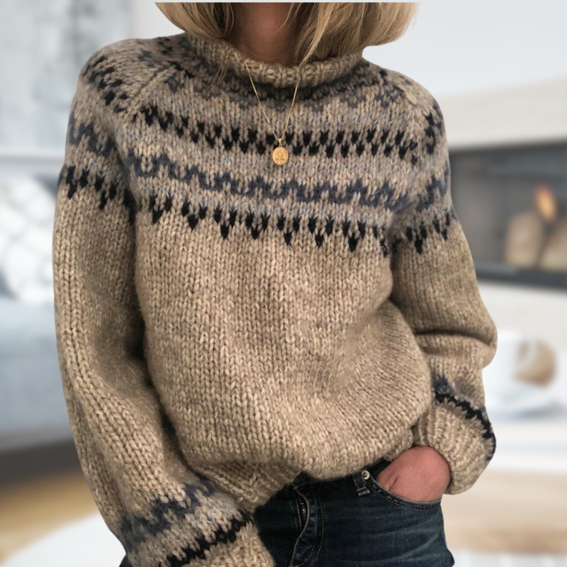 Brielle | Women's Nordic Knit Sweater – Heritage Pattern