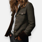 Theodora | Women's Herringbone Tweed Jacket – Tailored Fit