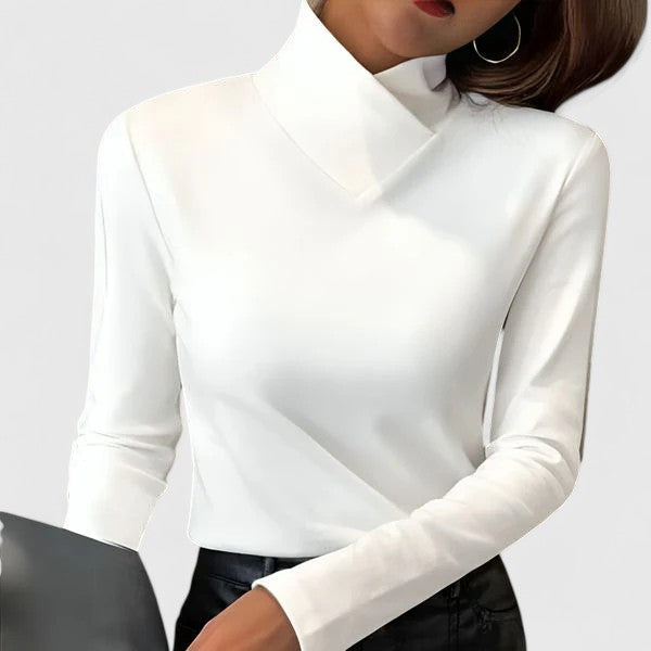Yulienne | Women's Fitted Turtleneck Top – Elegant Stretch Knit